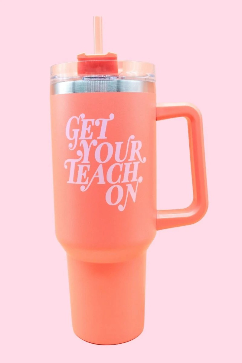 Get Your Teach On Coral Tumbler | Get Your Teach On