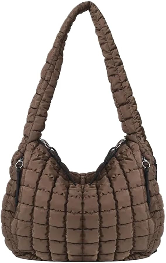 LESCATO Quilted Puffer Hobo Bag, Large Nylon Crossbody Shoulder Tote, Lightweight Puffy Handbag w... | Amazon (US)