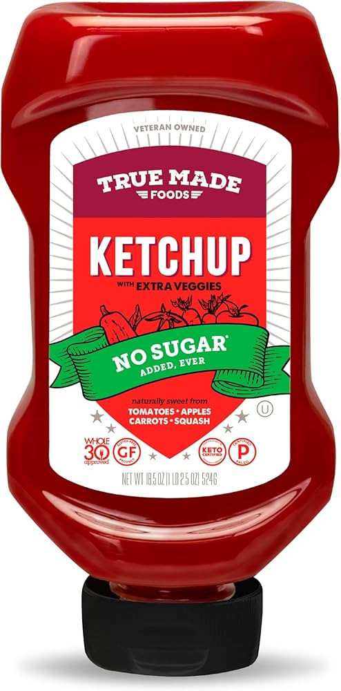 TRUE MADE FOODS No Sugar Added Ketchup with Extra Veggies, 18.5 OZ | Amazon (US)