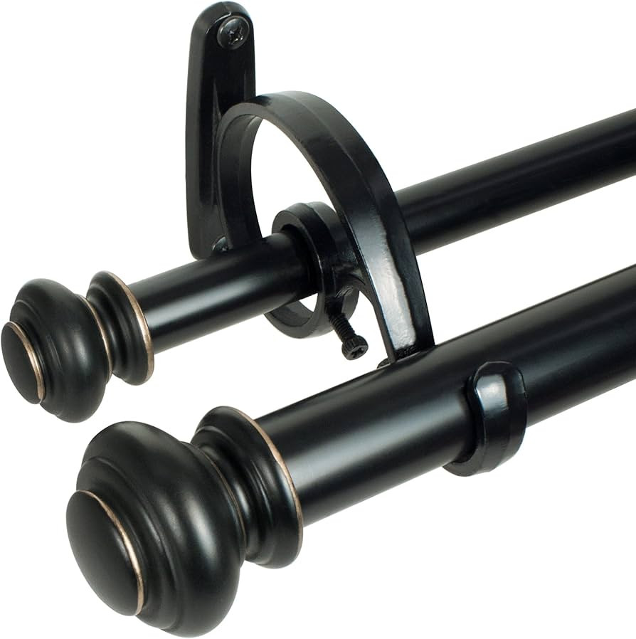 Decopolitan Urn Telescoping Double Drapery Rod Set, 72-144", Antique Bronze | Amazon (US)