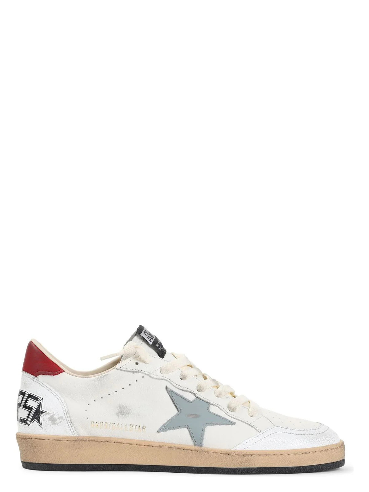 Golden Goose Men's Ball Star Nappa Upper Suede Toe And Spur Leather Star Nabuk Heel Sneaker in White | Size 42 | GMF00117F00677712155 | LOZURI