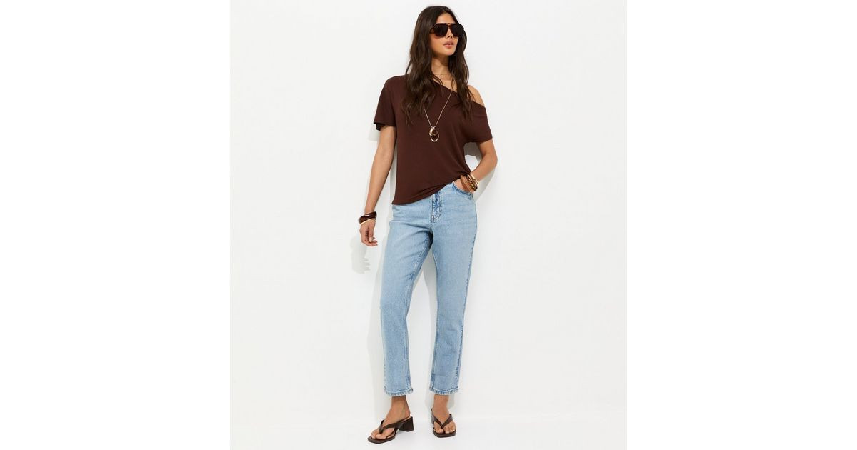 Blue Hannah Straight Leg Jeans | New Look | New Look (UK)