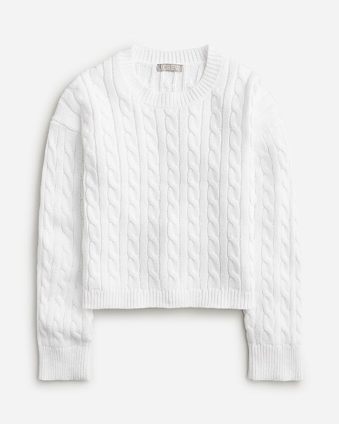 Cable-knit cropped sweater | J. Crew US