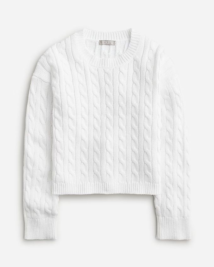 Cable-knit cropped sweater | J.Crew US