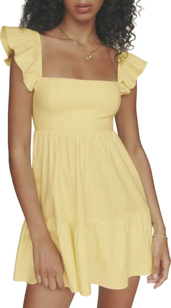 Jeune Ruffle Stretch Organic Cotton Minidress | Nordstrom