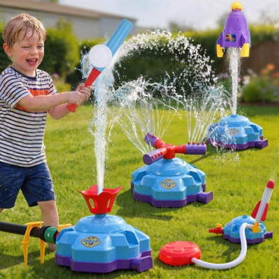 Angel Sar 4-in-1 Water Sprinkler Toys for Kids, Outdoor Water Baseball Set with Rotating Sprinkler and Rocket Launcher, Backyard Garden Lawn Pool | Target