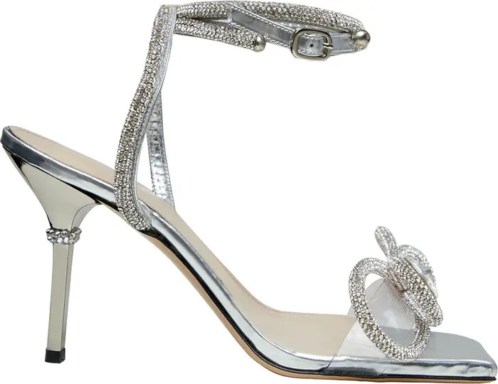 Double Crystal Bow Square Toe Sandal | Nordstrom Canada