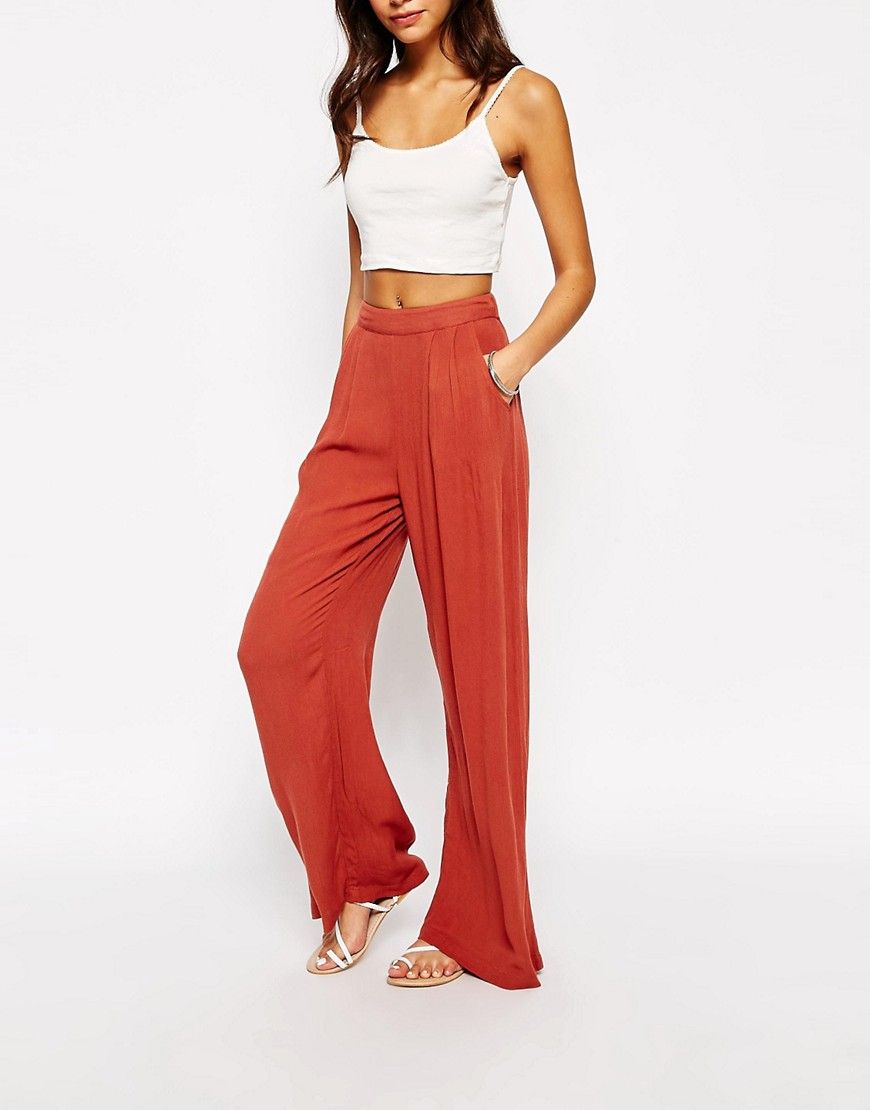 New Look Cheesecloth Wide Leg Pants | ASOS US