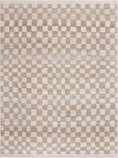 Benjy Irregular Checkboard Rug - Cream&Gold | Boutique Rugs