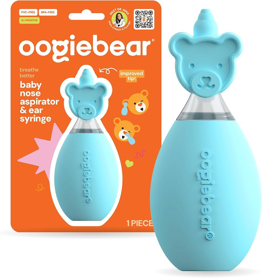 oogiebear Baby Nose Aspirator & Ear Syringe, Manual Strong-Suction, Blue | Amazon (US)