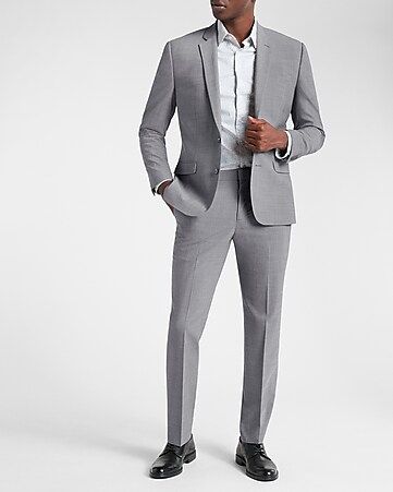 Classic Solid Gray Wool-blend Modern Tech Suit | Express