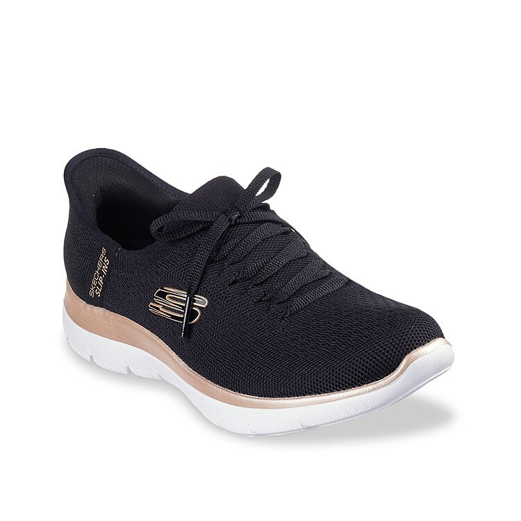 Skechers Hands Free SlipIns Summits Night Chic Sneaker | Women's | Black/White | Size 11 | Sneakers | DSW