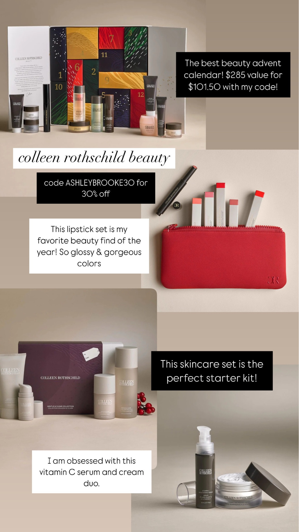 Take advantage of the BEST Colleen Rothschild Beauty sale of the year! Use code ASHLEYBROOKE30 to get 30% off these ALREADY discounted gift sets for amazing deals! Incredible beauty gift guide! #CRPartner 

#LTKHoliday #LTKGiftGuide #LTKCyberWeek