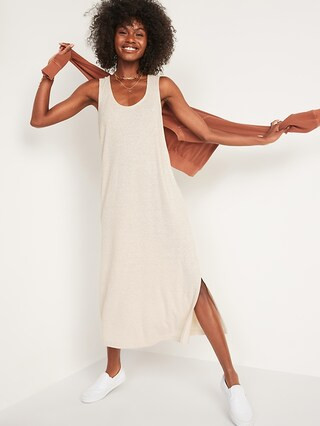 Sleeveless Cross-Back Rib-Knit Midi Shift Dress for Women | Old Navy (US)
