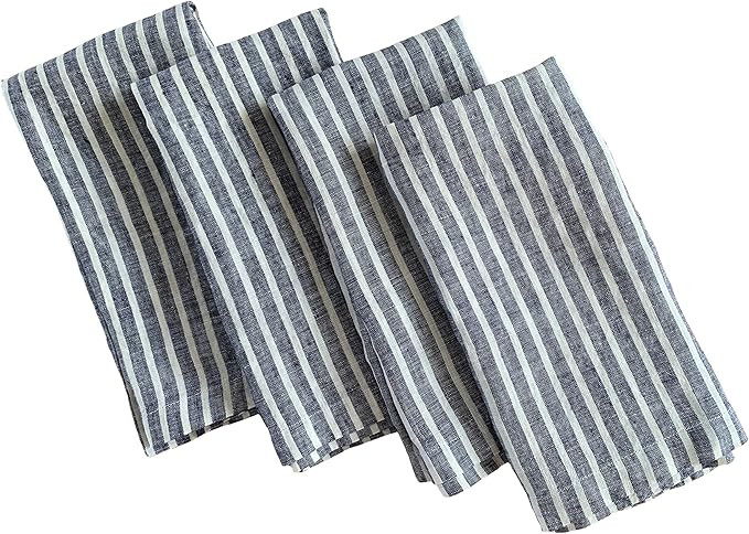 Amazon.com: Linen Napkins – 100% French Flax – Stonewashed Pure Linen Cloth Napkins – Miter... | Amazon (US)