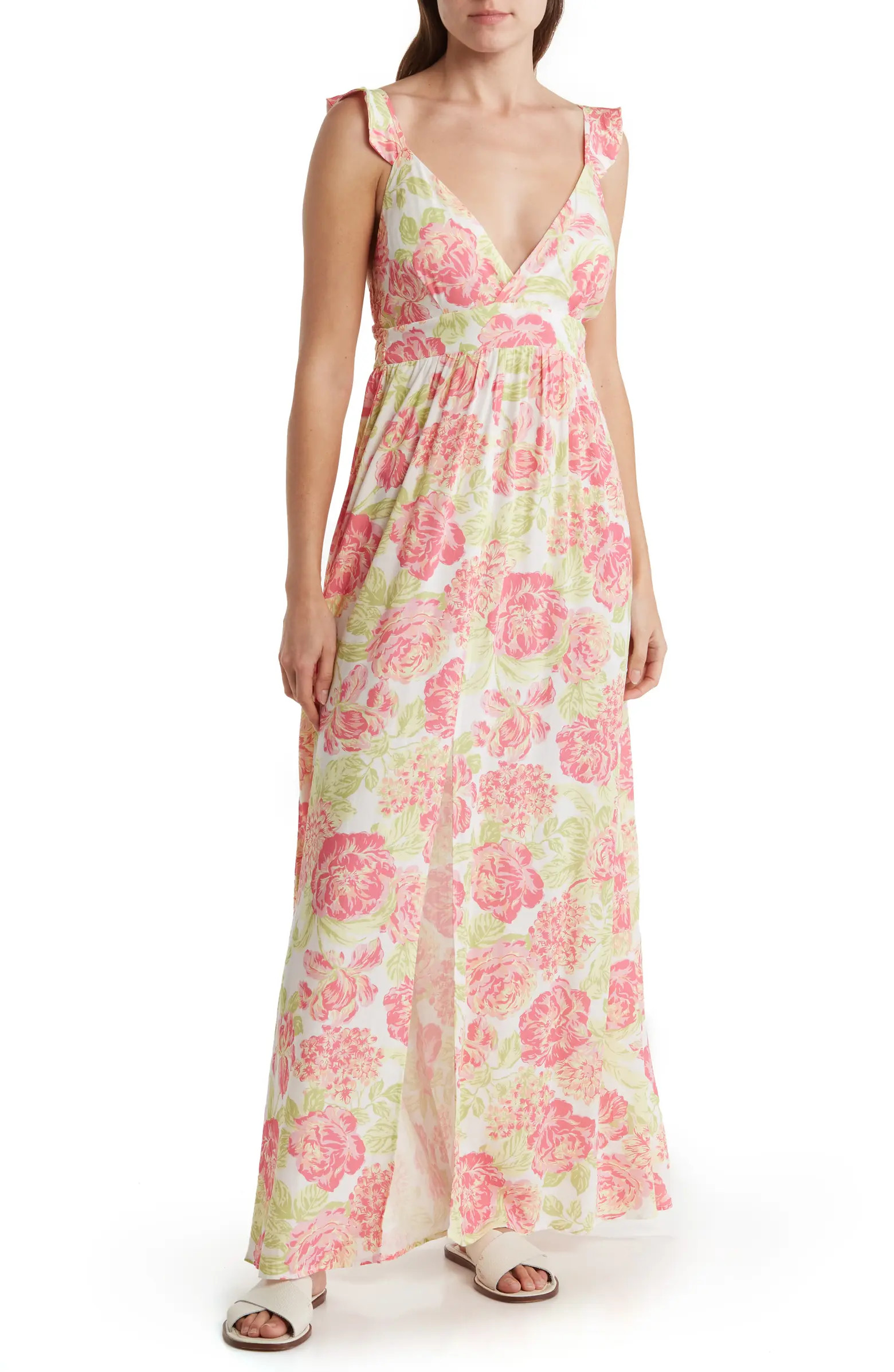 Chintz Floral Zinna Cover-Up Dress | Nordstrom Rack