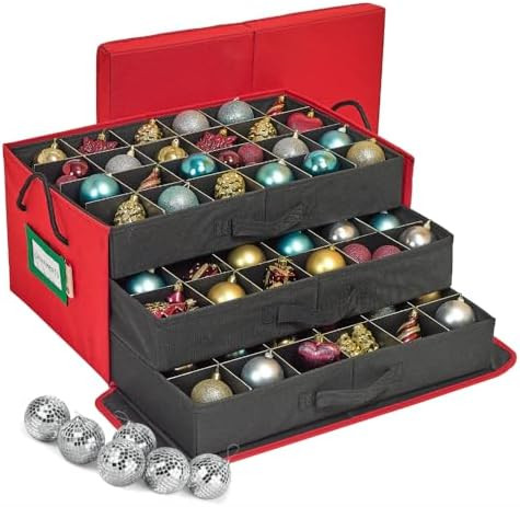 HOLDN’ STORAGE Christmas Ornament Storage Box with Dividers, Holds 72 Ornaments (3 Inch), Large... | Amazon (US)