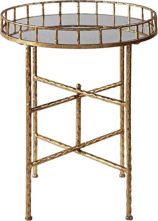 Uttermost Tilly 19 1/2" Wide Mirrored Bright Gold Leaf Accent Table | Amazon (US)