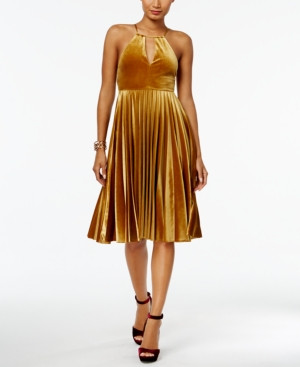 Endless Rose Velvet Halter Fit & Flare Dress | Macys (US)