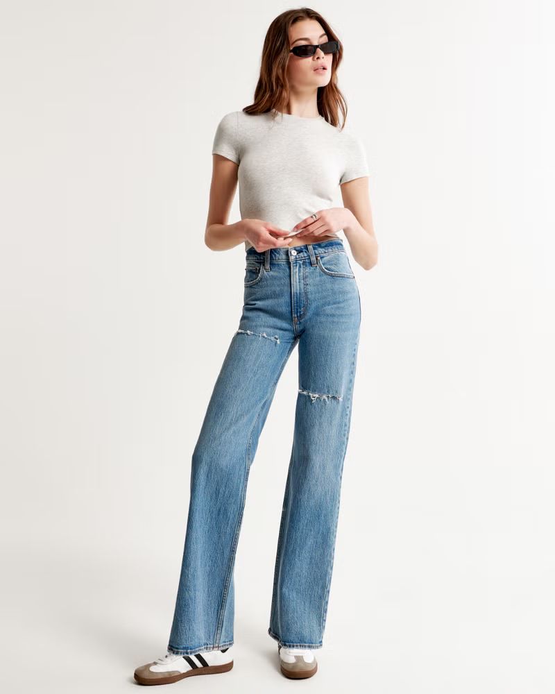 Women's High Rise 90s Relaxed Jean | Women's Bottoms | Abercrombie.com | Abercrombie & Fitch (US)