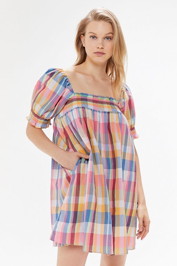 UO Puff Sleeve Babydoll Dress | Urban Outfitters (US and RoW)