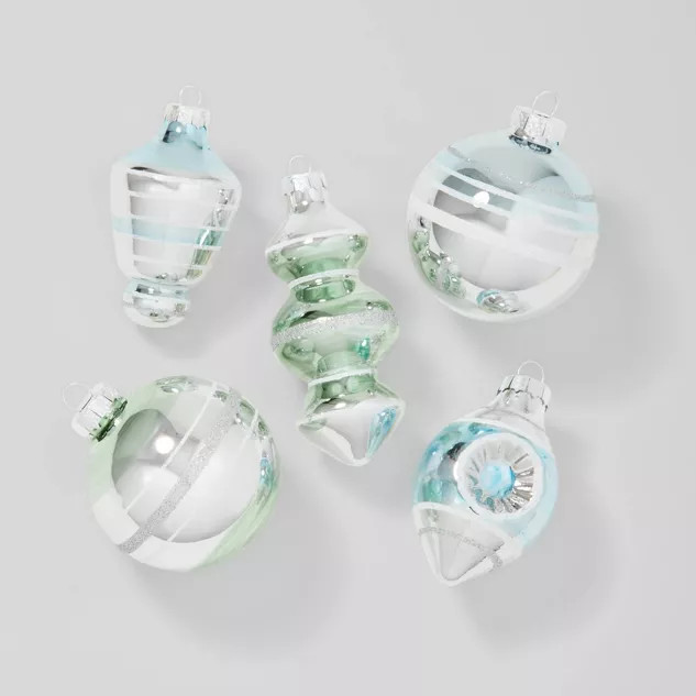 14ct Striped Glass Christmas Tree Ornament Set - Wondershop™ | Target