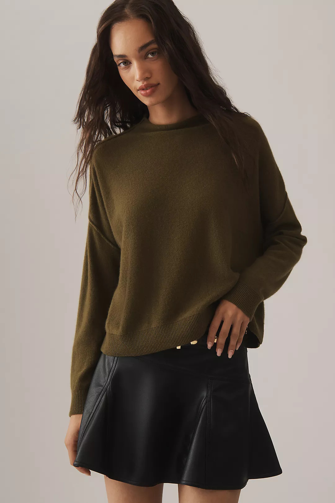 The Alani Cashmere Mock-Neck Sweater by Pilcro | Anthropologie (US)