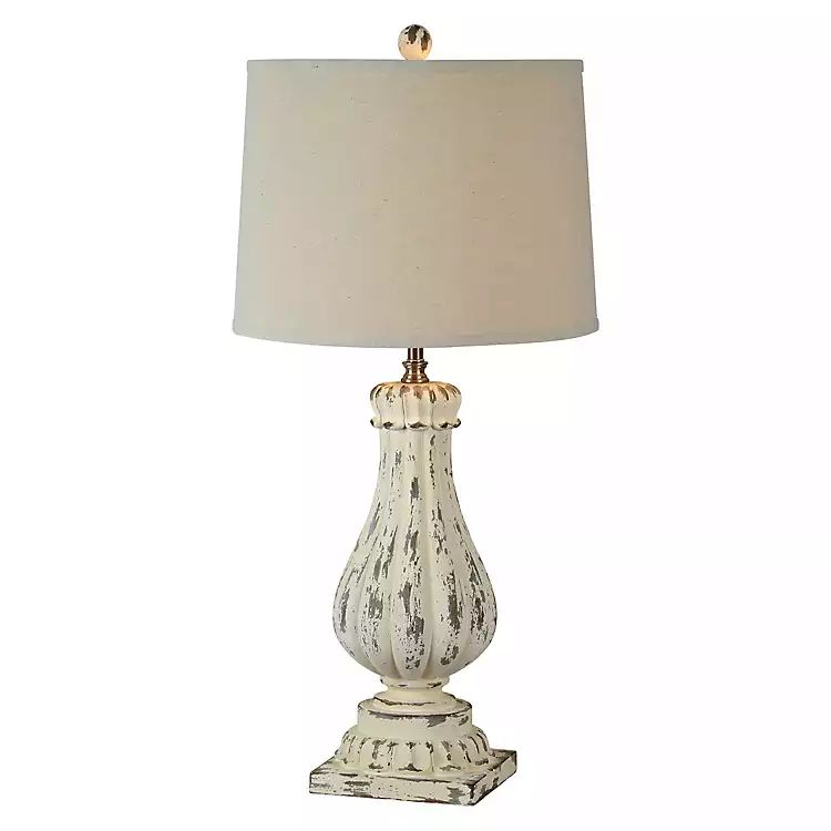 Distressed Cream Resin Table Lamps, Set of 2 | Kirkland's Home
