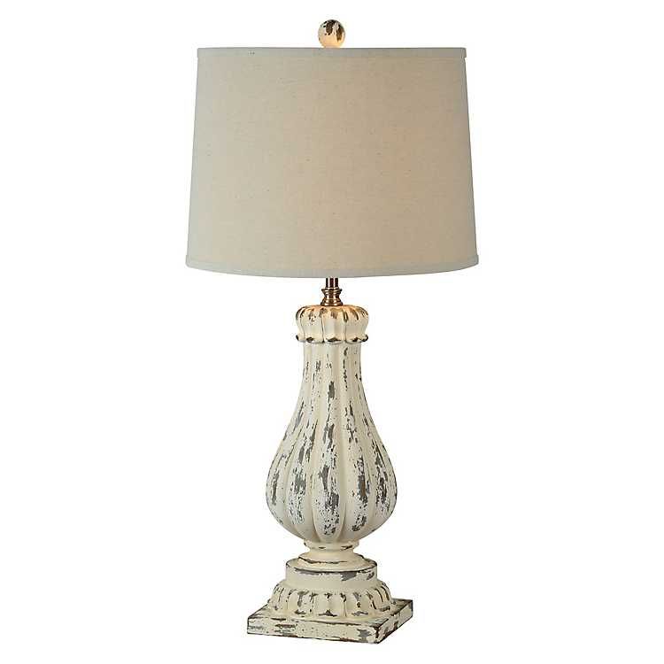 Distressed Cream Resin Table Lamps, Set of 2 | Kirkland's Home