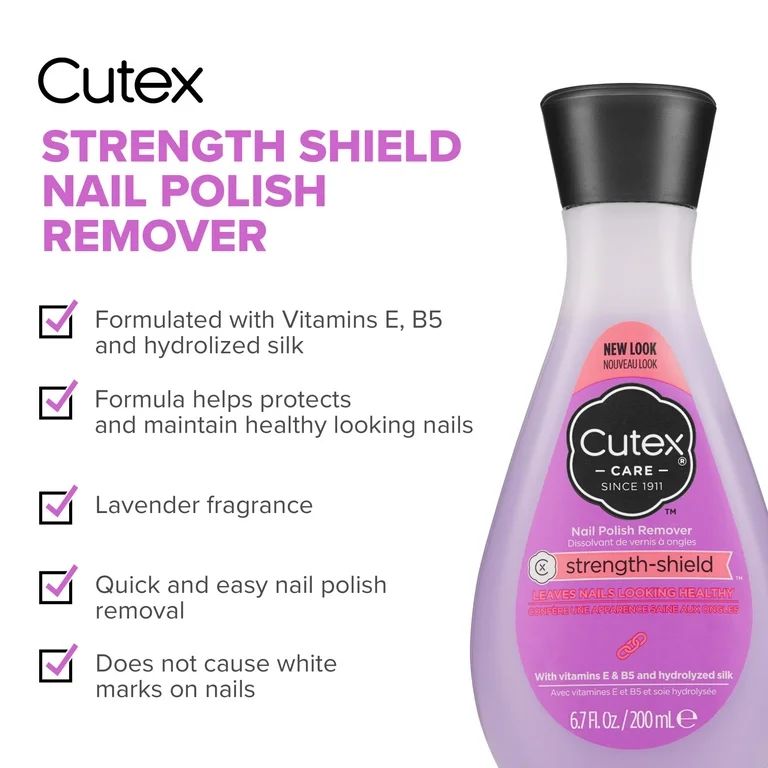 Cutex strength shield nail polish remover, 6.7 fl oz | Walmart (US)