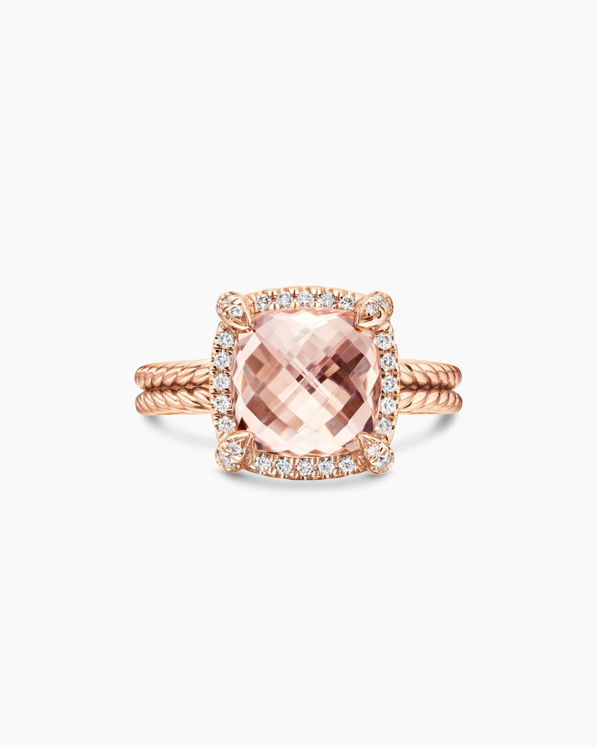 David Yurman | Chatelaine Pavé Bezel Ring in 18K Rose Gold, 9mm | David Yurman
