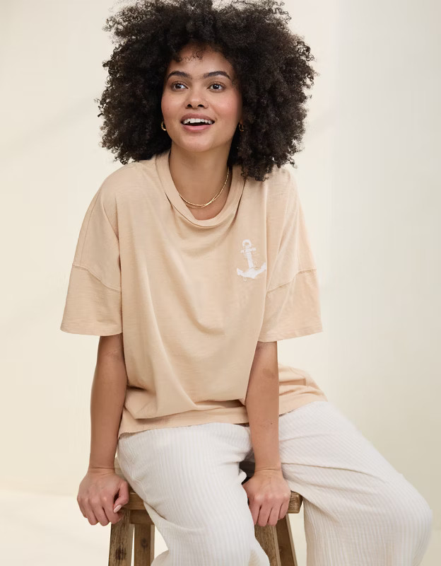 Aerie Oversized Crew Boyfriend T-Shirt | Aerie