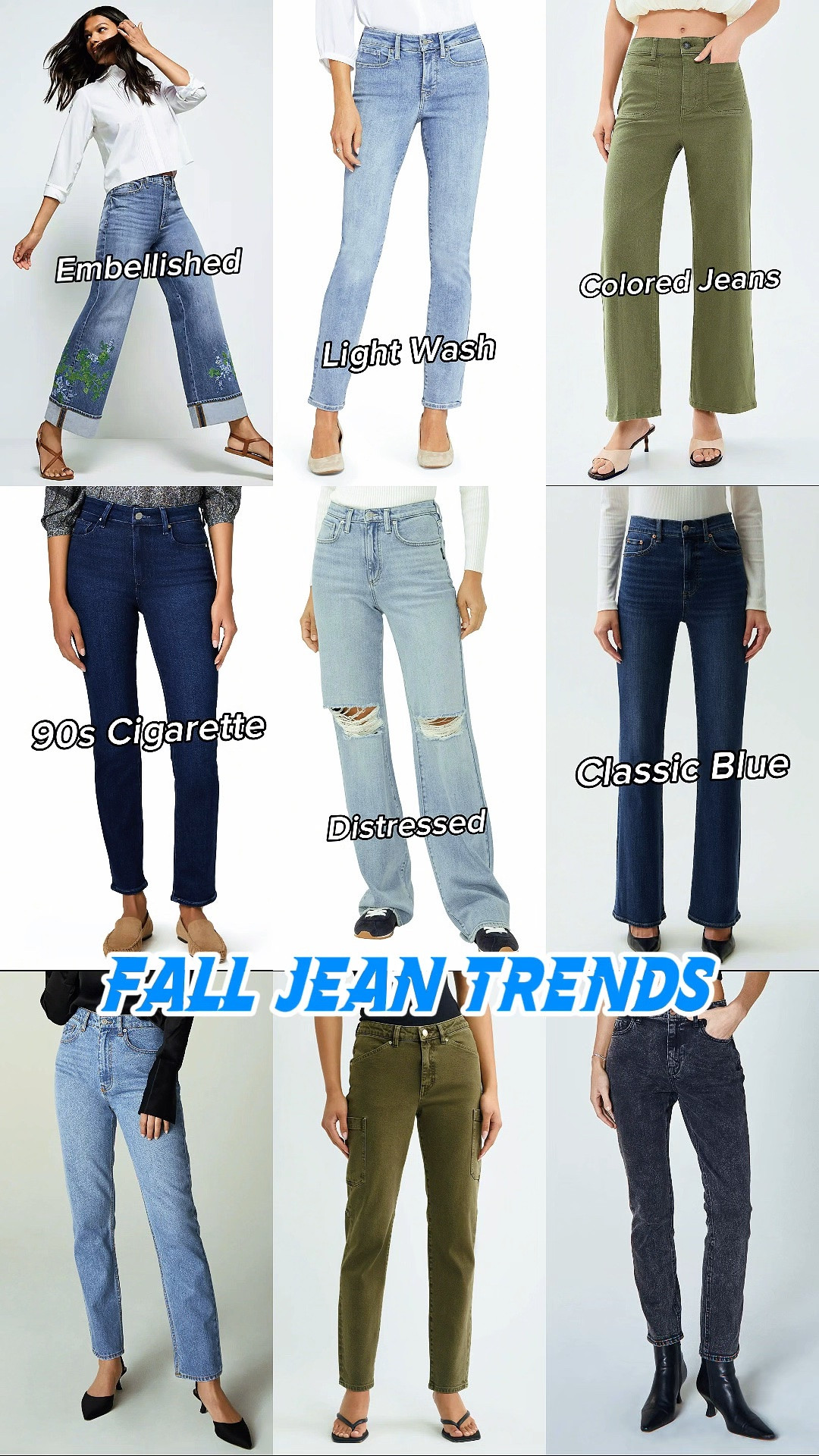 This Fall’s denim trends incorporate some of my favorite styles! Because I am short, baggy nor low rise are flattering on me. I am loving, Embellished, 90’s Cigarette, Classic Blue, Distressed and Light Wash Jeans!

#LTKOver40 #LTKSeasonal #LTKTravel