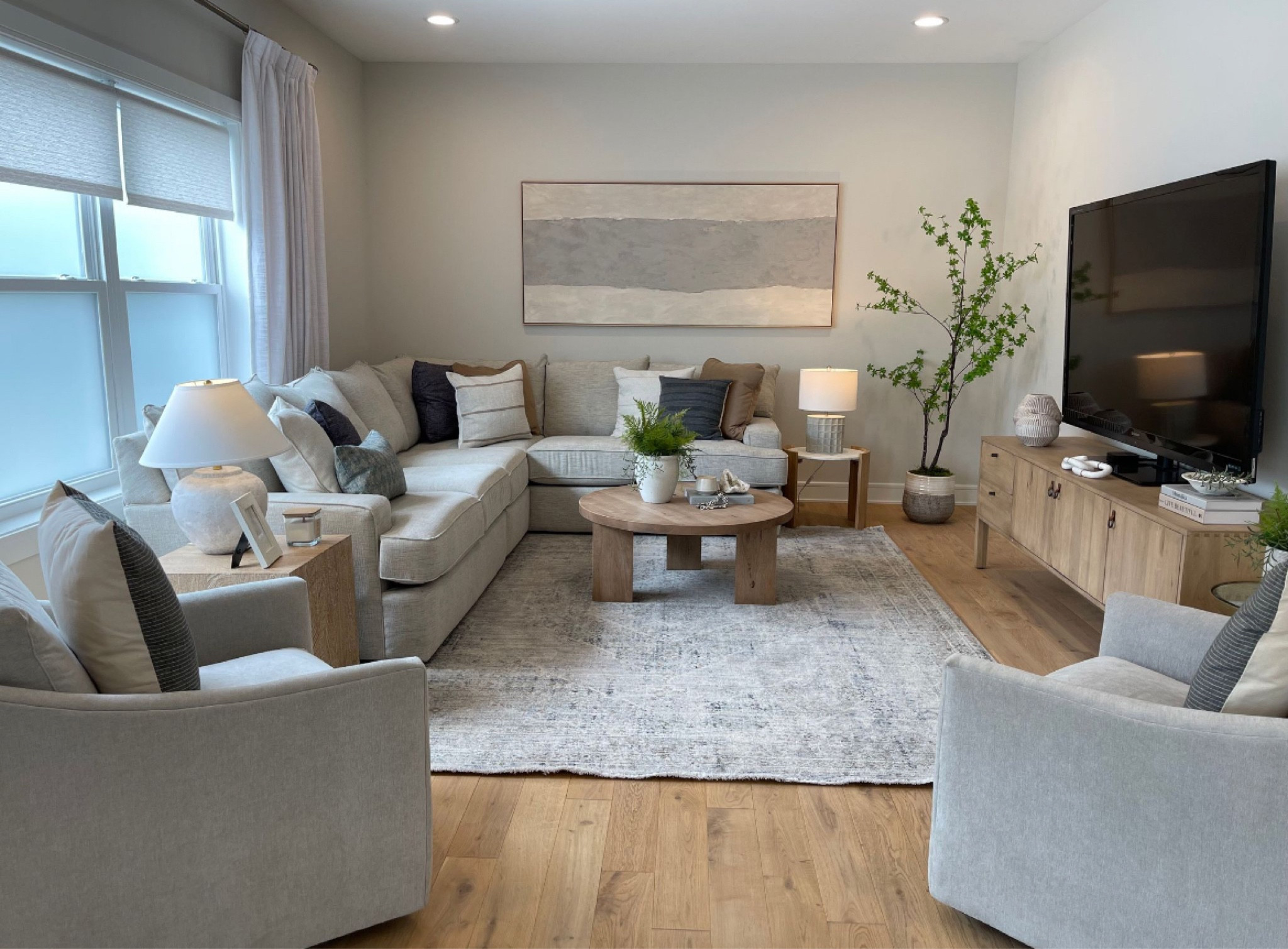 pillows, decor, plants, curtains, lamp, coffee table, side table, wall art, rug, couch, tv stand

#LTKhome #LTKstyletip