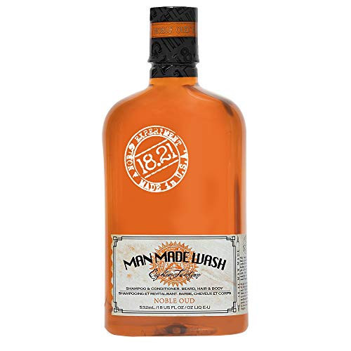 18.21 Man Made Original Noble Oud 3-in-1 Body Wash, Shampoo, & Conditioner for Men, All Hair & Skin Types, Strengthens and Moisturizes in a Manly Aroma, 18oz | Amazon (US)