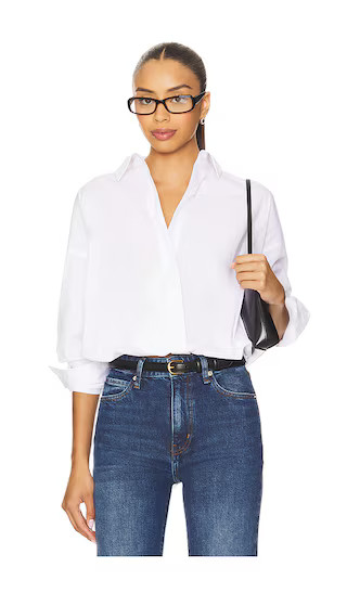 Poplin Bubble Shirt in White001 | Revolve Clothing (Global)