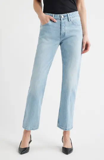 Ripped Ankle Straight Leg Jeans | Nordstrom