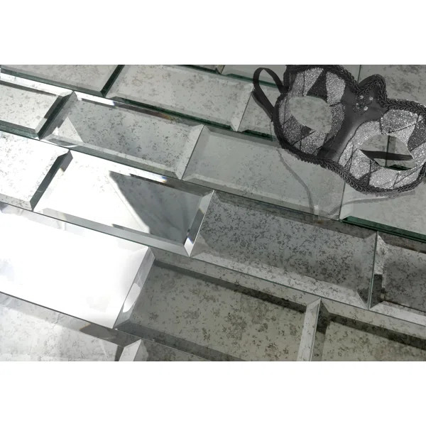 Reflections 3 in. x 6 in. Diamond Grade Glass Mirror Beveled Peel & Stick Subway Decorative Kitch... | Wayfair North America