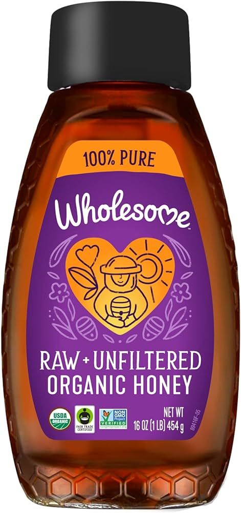 Wholesome Sweeteners Organic Raw Unfiltered Honey, Pesticide Free, Fair Trade, Non GMO & Non Glyp... | Amazon (US)