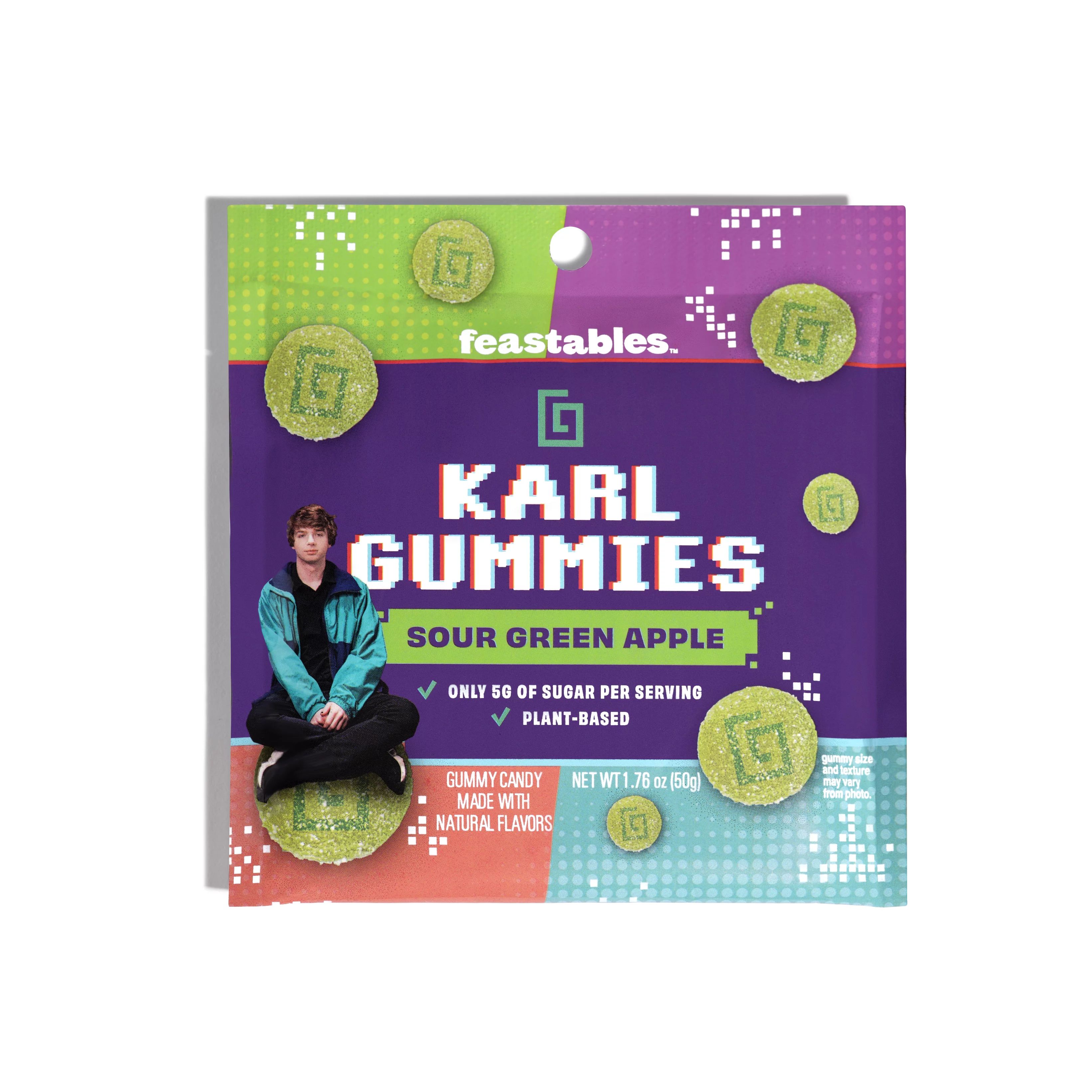 Feastables Karl Gummy Candy Sour Green Apple, 1.8 oz (50g), 1 Bag | Walmart (US)