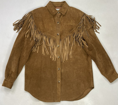 VINTAGE JH Collectibles Suede Leather Fringe Jacket Women Size 10 Brown 90s | eBay | eBay US
