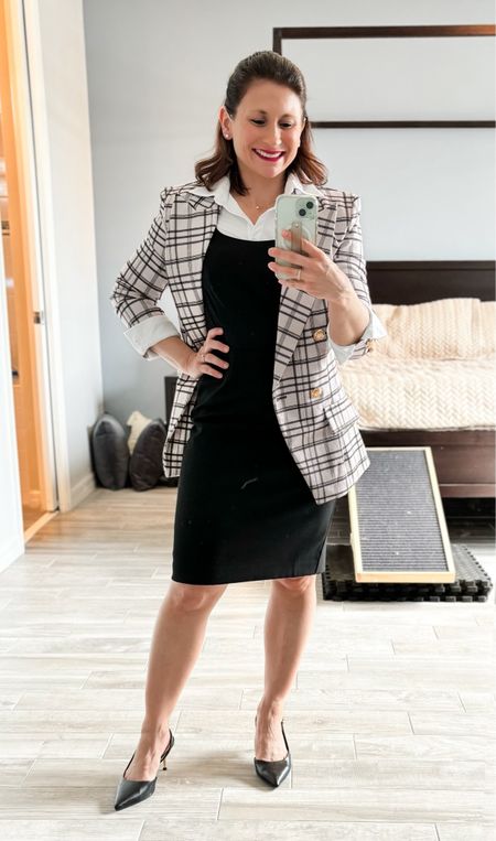 My blazer is on sale for $29. My dress is a classic capsule office piece and is available in petite sizing options.

#LTKOver40 #LTKWorkwear #LTKStyleTip