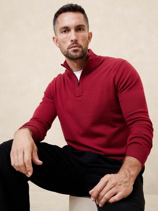 Merino Wool Quarter-Zip Sweater | Banana Republic Factory