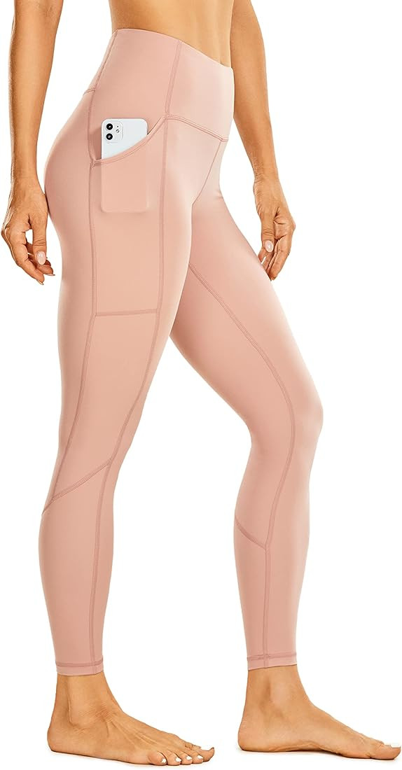 CRZ YOGA Women's Naked Feeling Soft Yoga Pants 25 Inches - Brushed Workout Leggings with Pockets ... | Amazon (US)
