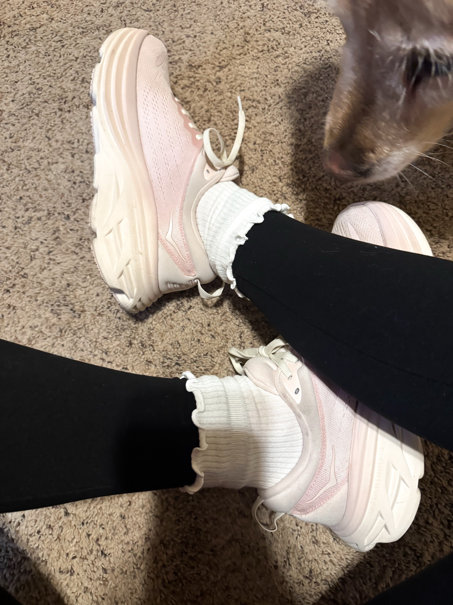 The cutest Amazon ruffle socks!! Under $12! 

Amazon find
Ruffle socks
Hoka
Workout 
Athletic 