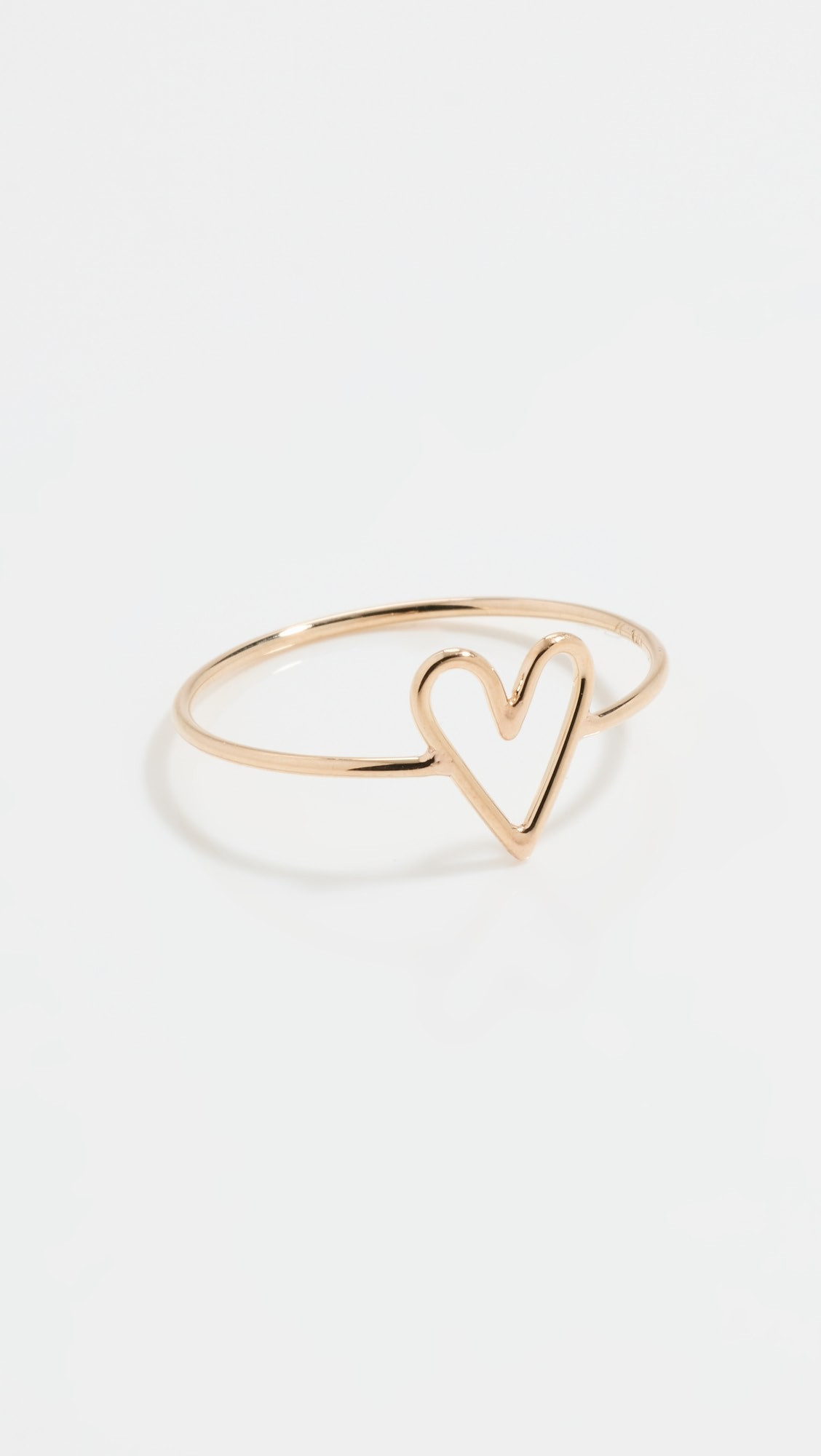 Zoe Chicco 14k Gold Tiny Open Heart Vertical Ring | Shopbop | Shopbop