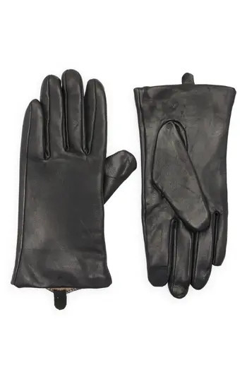 TOUCHPOINT Cashmere Lined Leather Smart Gloves in Black at Nordstrom Rack, Size X-Large | Nordstrom Rack