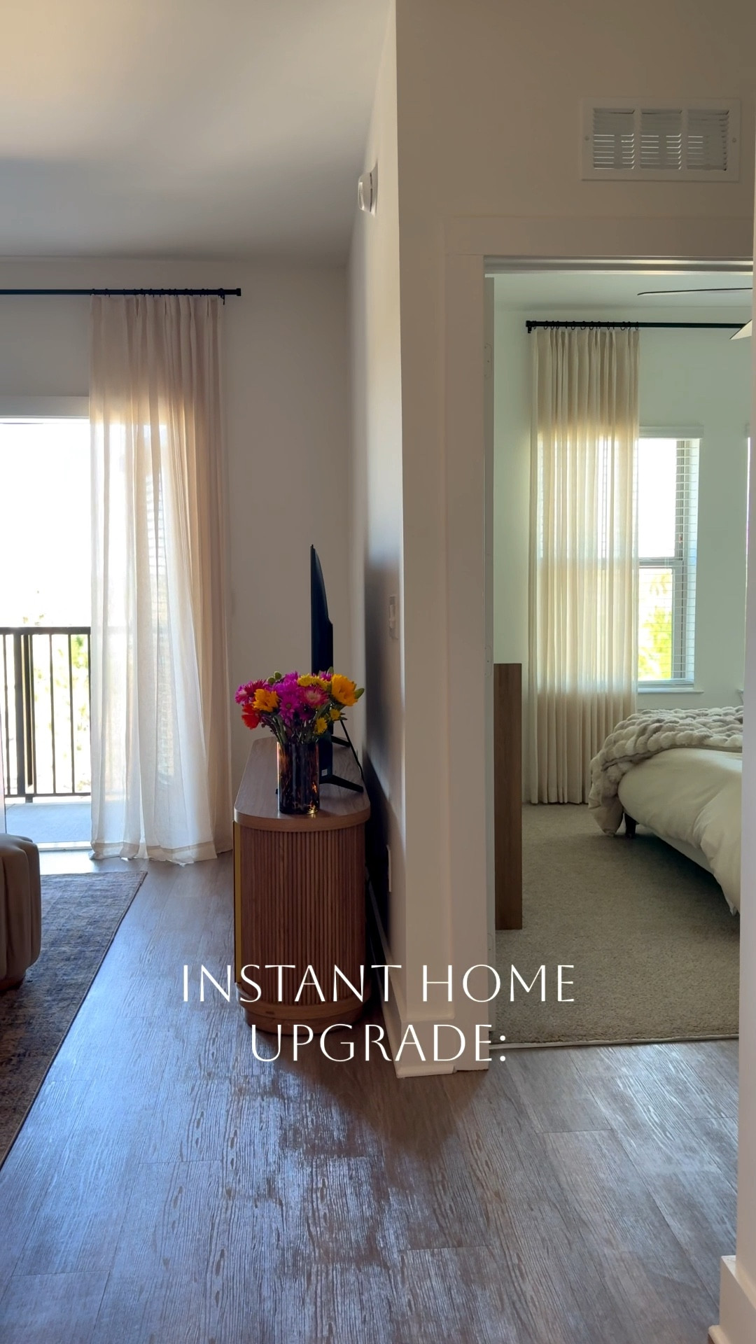 Stunning sheer curtains! Exact details below 👇 code Dira17 for a discount 

Cloud Linen Sheer Curtains
Color: Warm White 
Double pinch pleat 
Width: 75”
Length: 102” (9 ft ceilings) 

Custom curtains, bedroom curtains, living room curtains, home upgrades 

#LTKSaleAlert #LTKHome