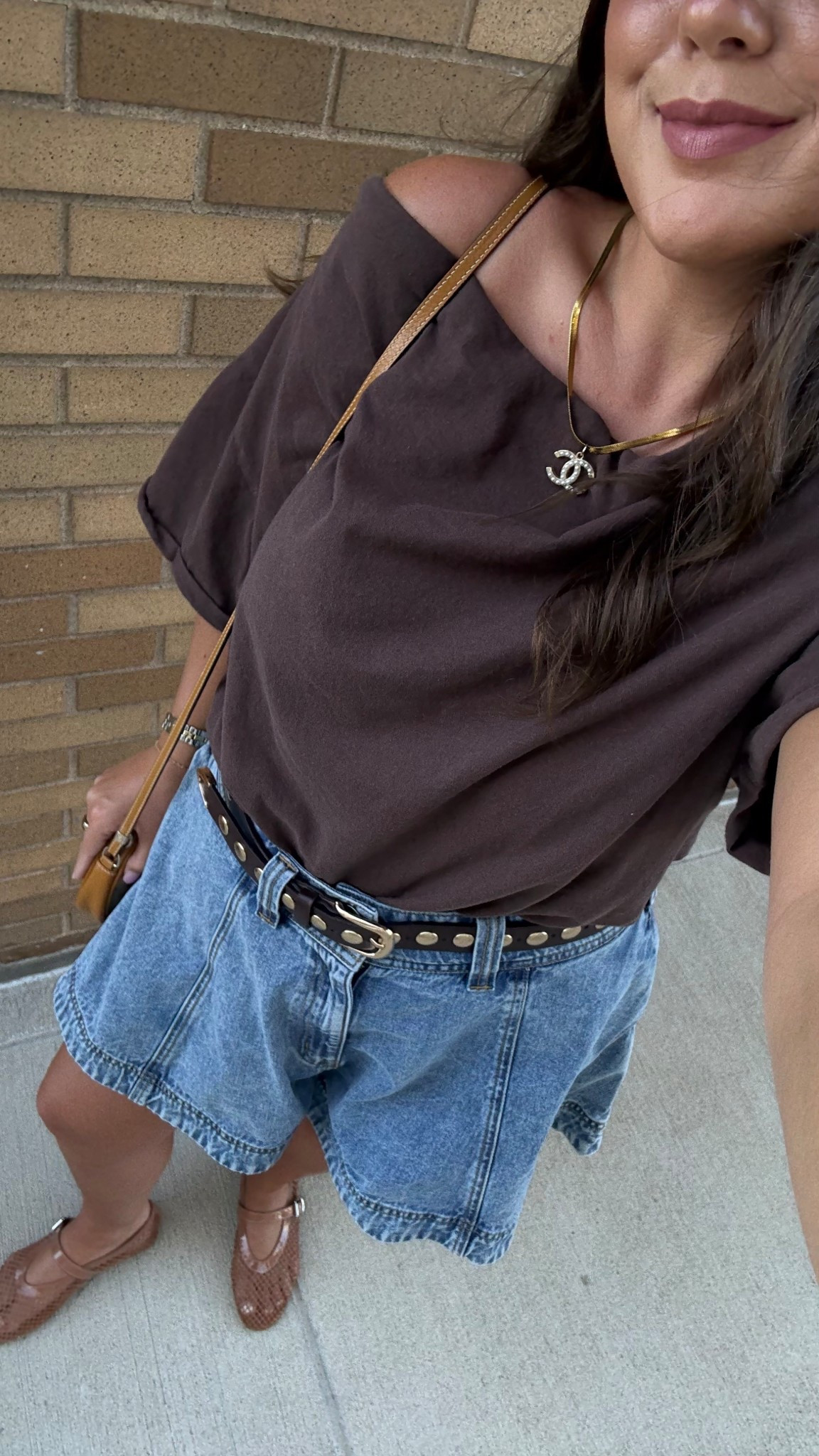 M in top 
M in denim shorts - from Hey Peaches Boutique 
Shoes fit TTS! 

#LTKStyleTip