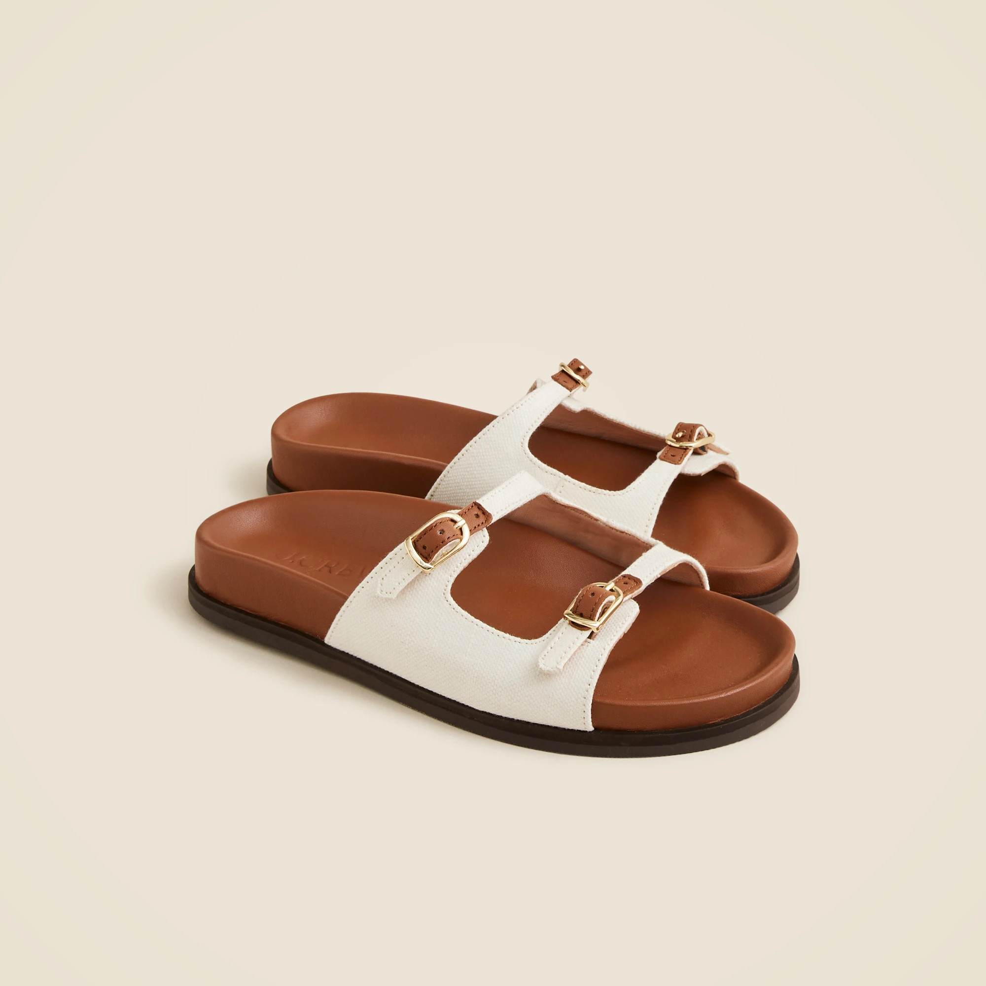 New Colbie buckle sandals in canvas and leather | J. Crew US
